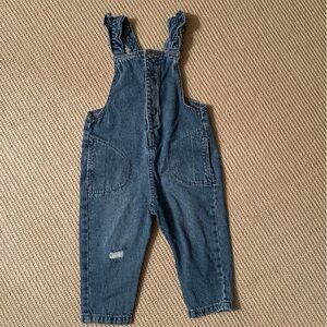 Zara Girl’s Denim Overalls with Ruffle Detail